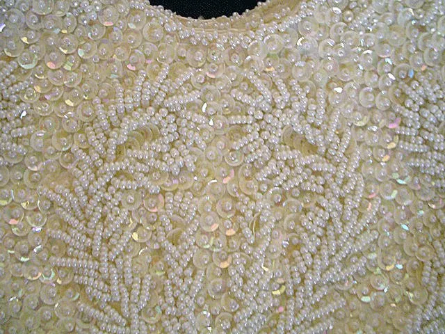 * FROM MY OWN PERSONAL COLLECTION - GORGEOUS VINTAGE WALBORG  SPARKLING SEQUIN & HAND BEADED EVENING BAG MADE IN HONG KONG