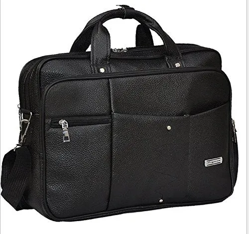 15.6 inch Travel PU Leather Laptop Carrying Messenger Shoulder Bag Briefcase Sleeve Case for Dell