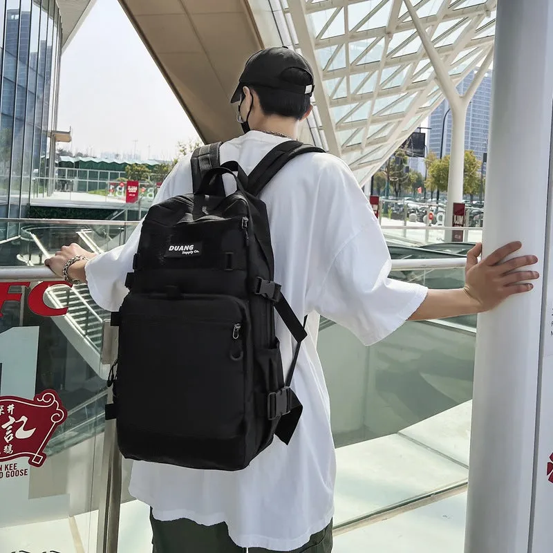 2022 Korean Style Dark Harajuku Large Capacity Casual Backpack Street Fashion Cool Design Sense College Students' Backpack Men