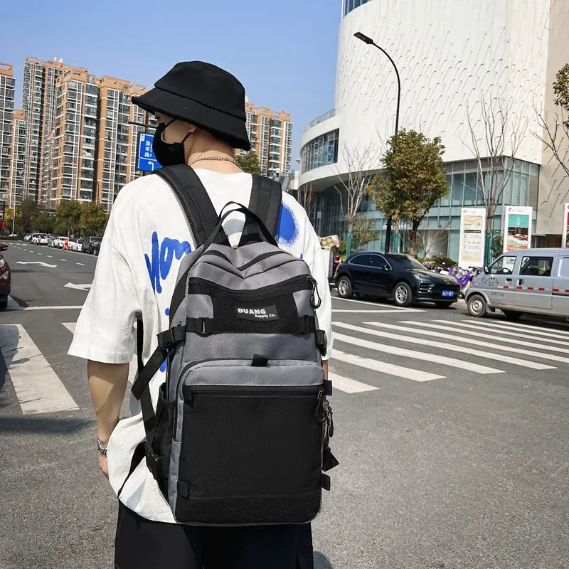 2022 Korean Style Dark Harajuku Large Capacity Casual Backpack Street Fashion Cool Design Sense College Students' Backpack Men