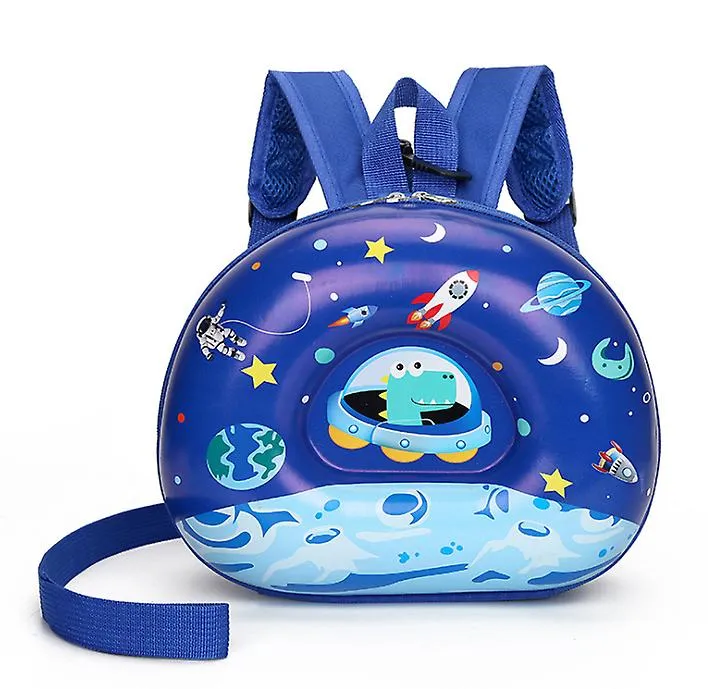 28*12*23cm blue Anti-lost eggshell backpack with traction rope children's cartoon school bag travel bag AZ19154