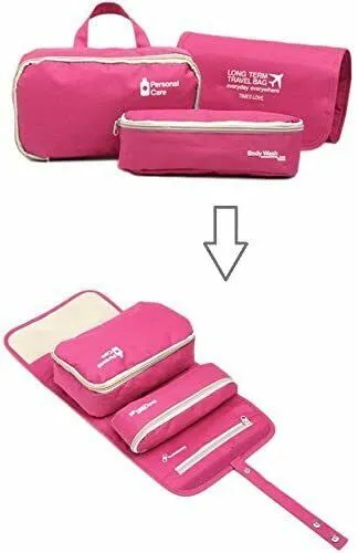 3 in 1 Hanging toiletry bag. Wash bag for toothbrushes and cosmetics