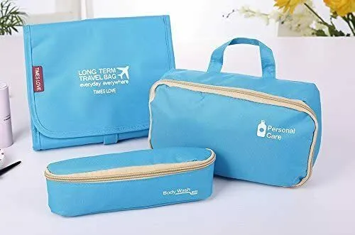 3 in 1 Hanging toiletry bag. Wash bag for toothbrushes and cosmetics