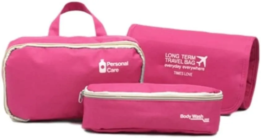 3 in 1 Hanging toiletry bag. Wash bag for toothbrushes and cosmetics