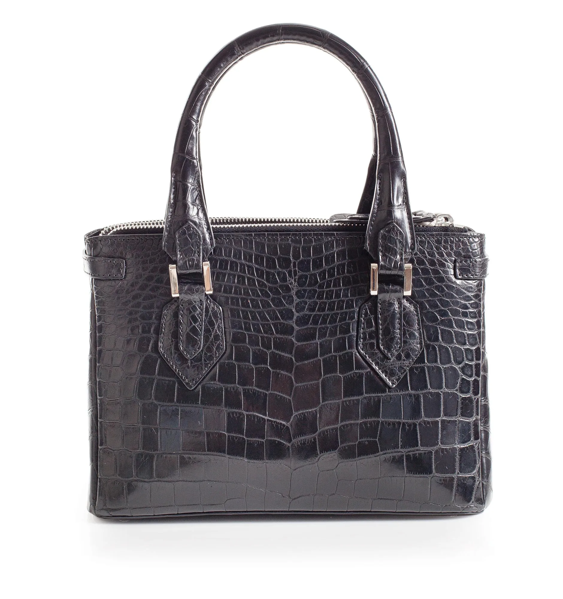 30-657-BLK THE JULIETTE Gracen Nile Crocodile Handbag, Black