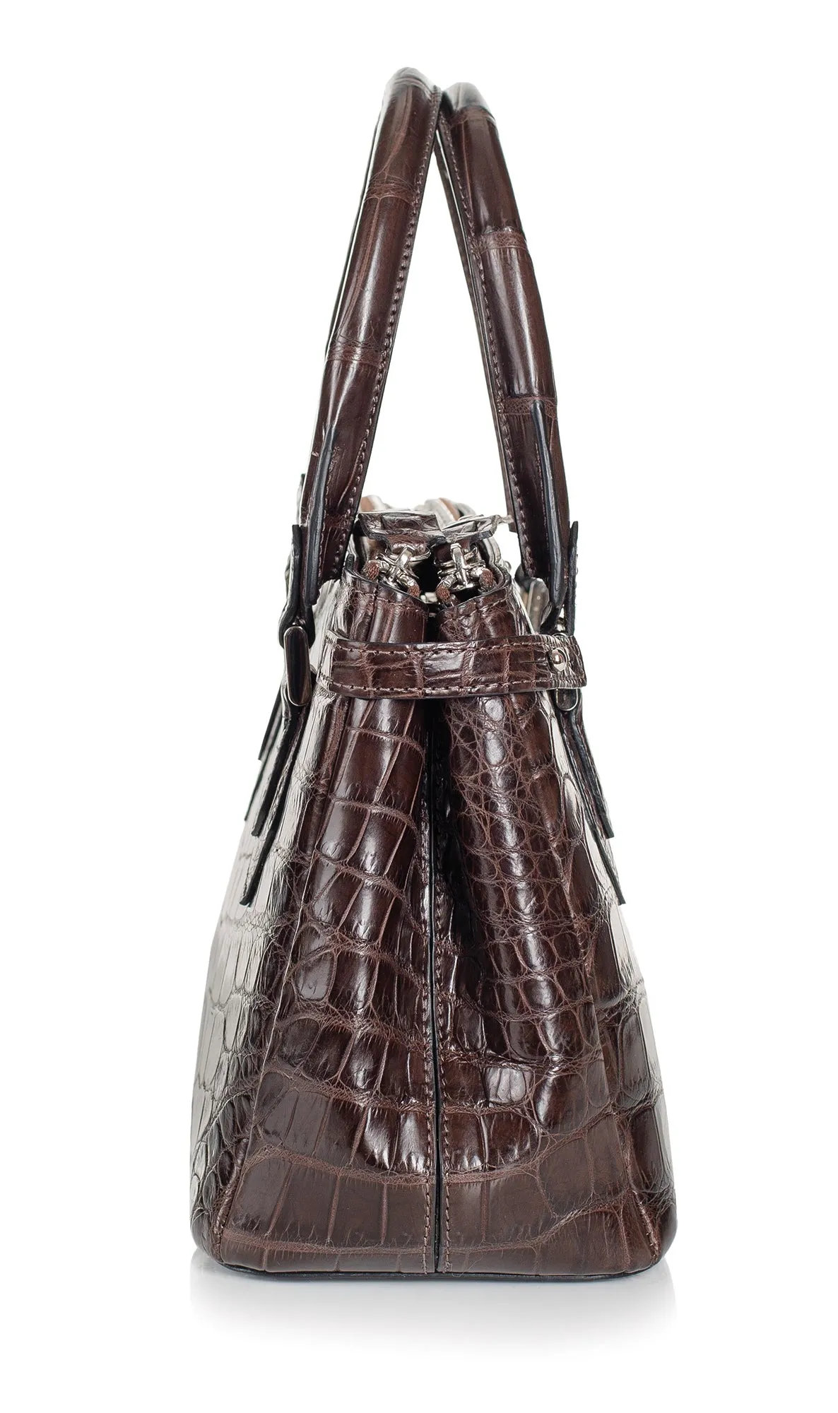 30-657-NIC THE JULIETTE Gracen Nile Crocodile Handbag, Nicotine