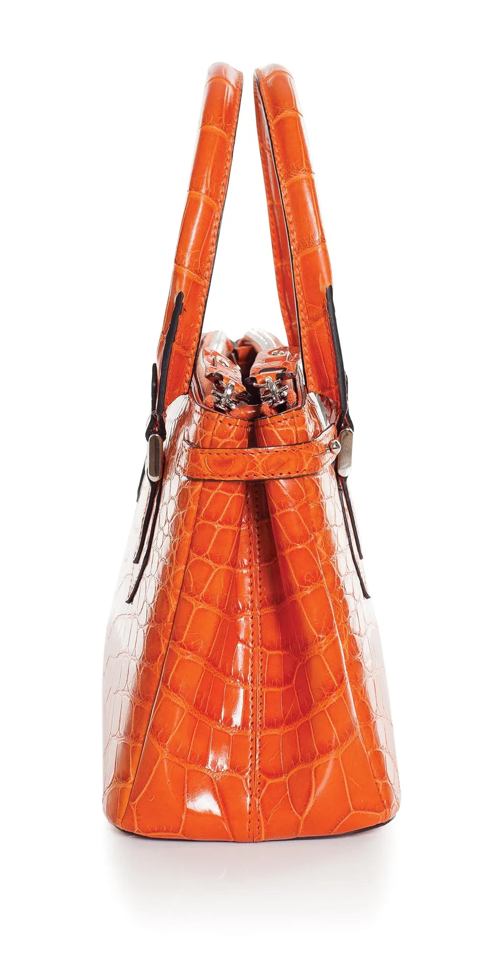 30-657-ORG THE JULIETTE Gracen Nile Crocodile Handbag, Orange