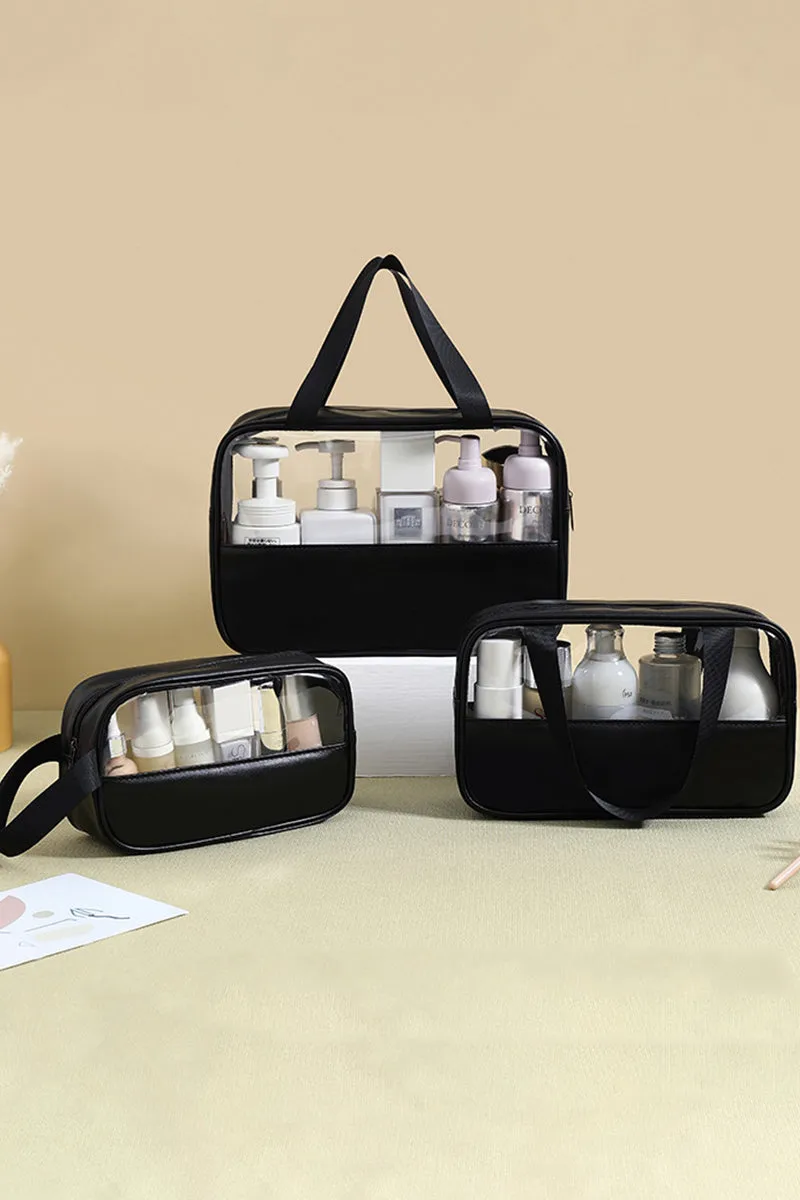 3SET PORTABLE TRANSPARENT WATERPROOF WASH BAG SETS