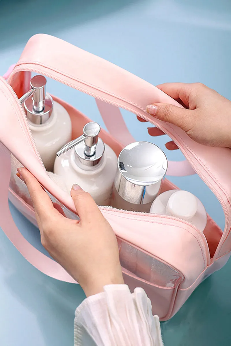 3SET PORTABLE TRANSPARENT WATERPROOF WASH BAG SETS