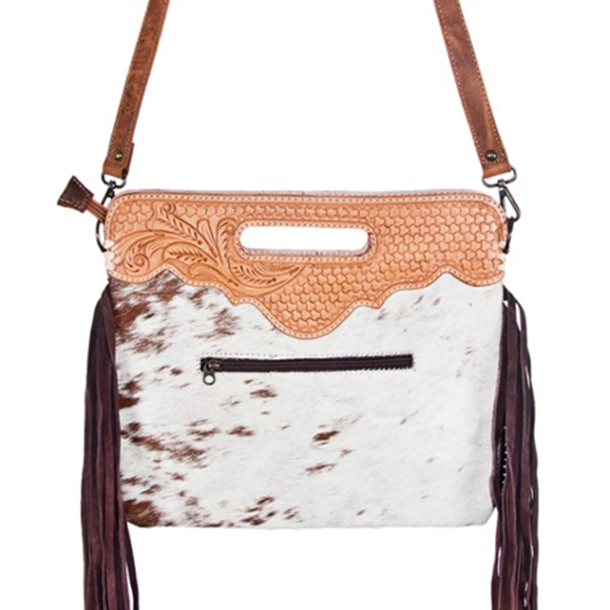 American Darling Brown and White Hide Purse