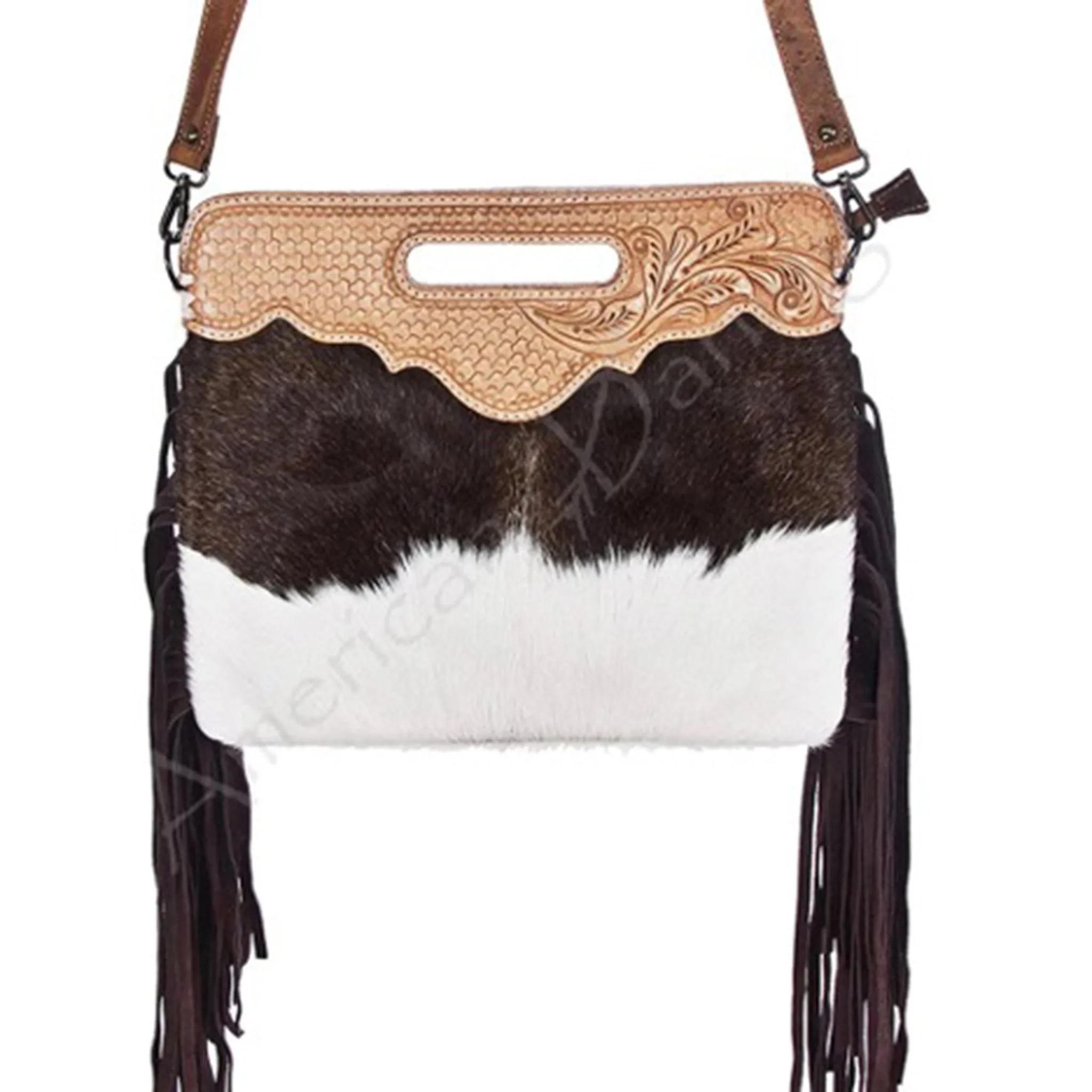 American Darling Brown and White Hide Purse