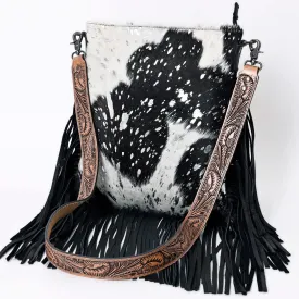 American Darling Conceal Carry Black Hide Fringe Crossbody