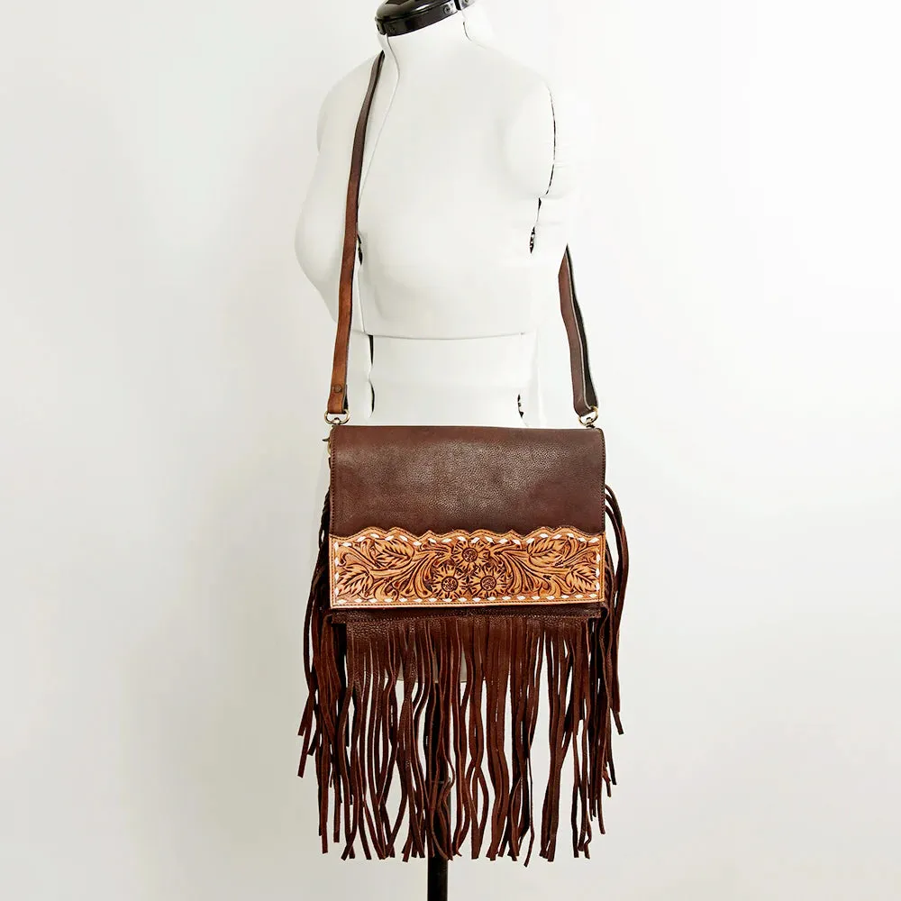 American Darling Floral Leather Fringe Bag