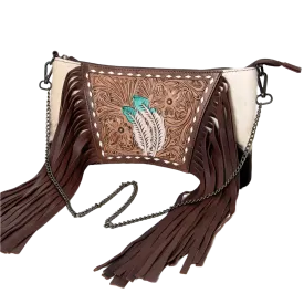 American Darling® Ladies Cowhide & Floral Embossed Purse ADBGZ691D