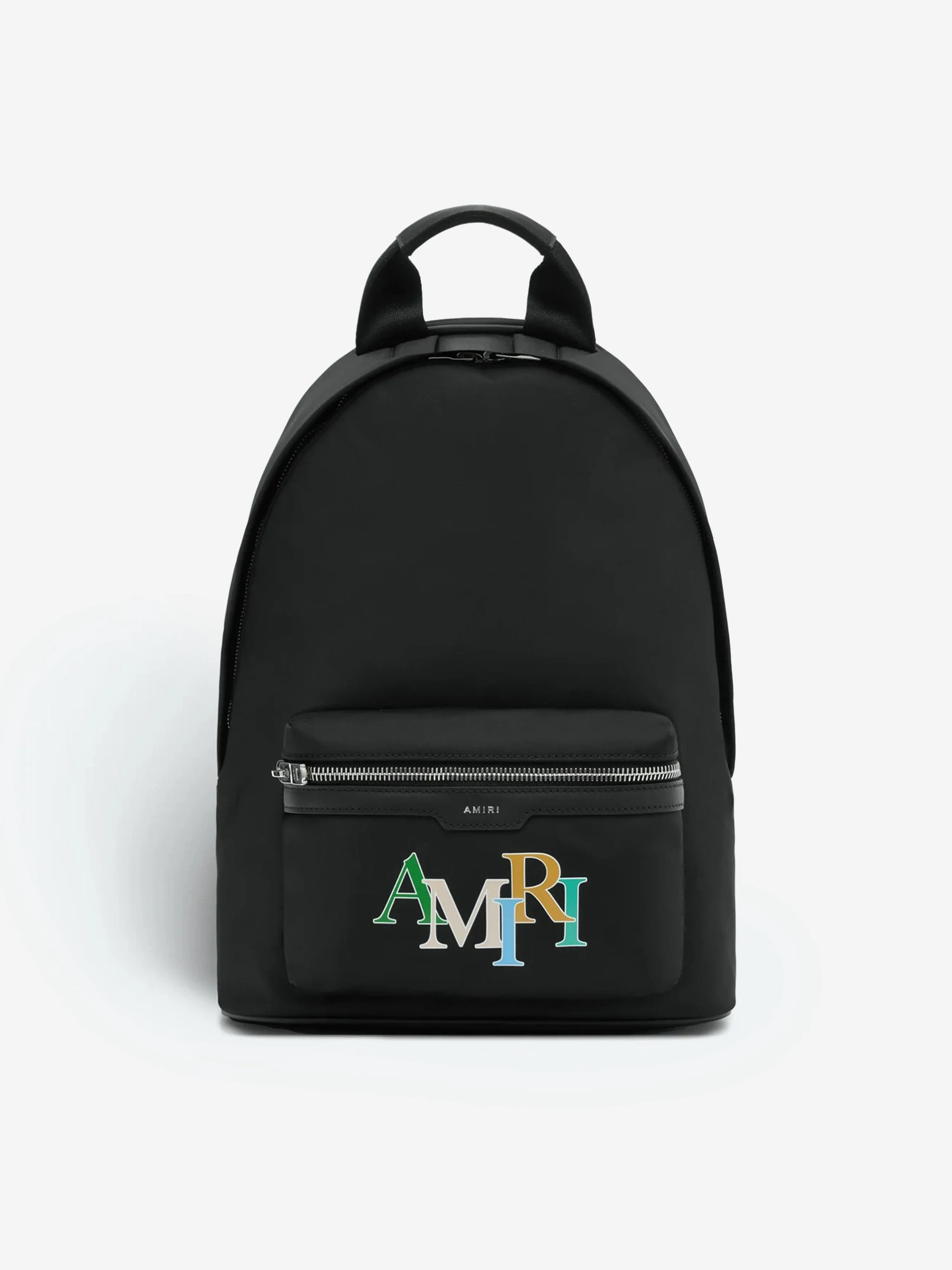 Amiri Kids Staggered Logo Backpack in Black (30cm)