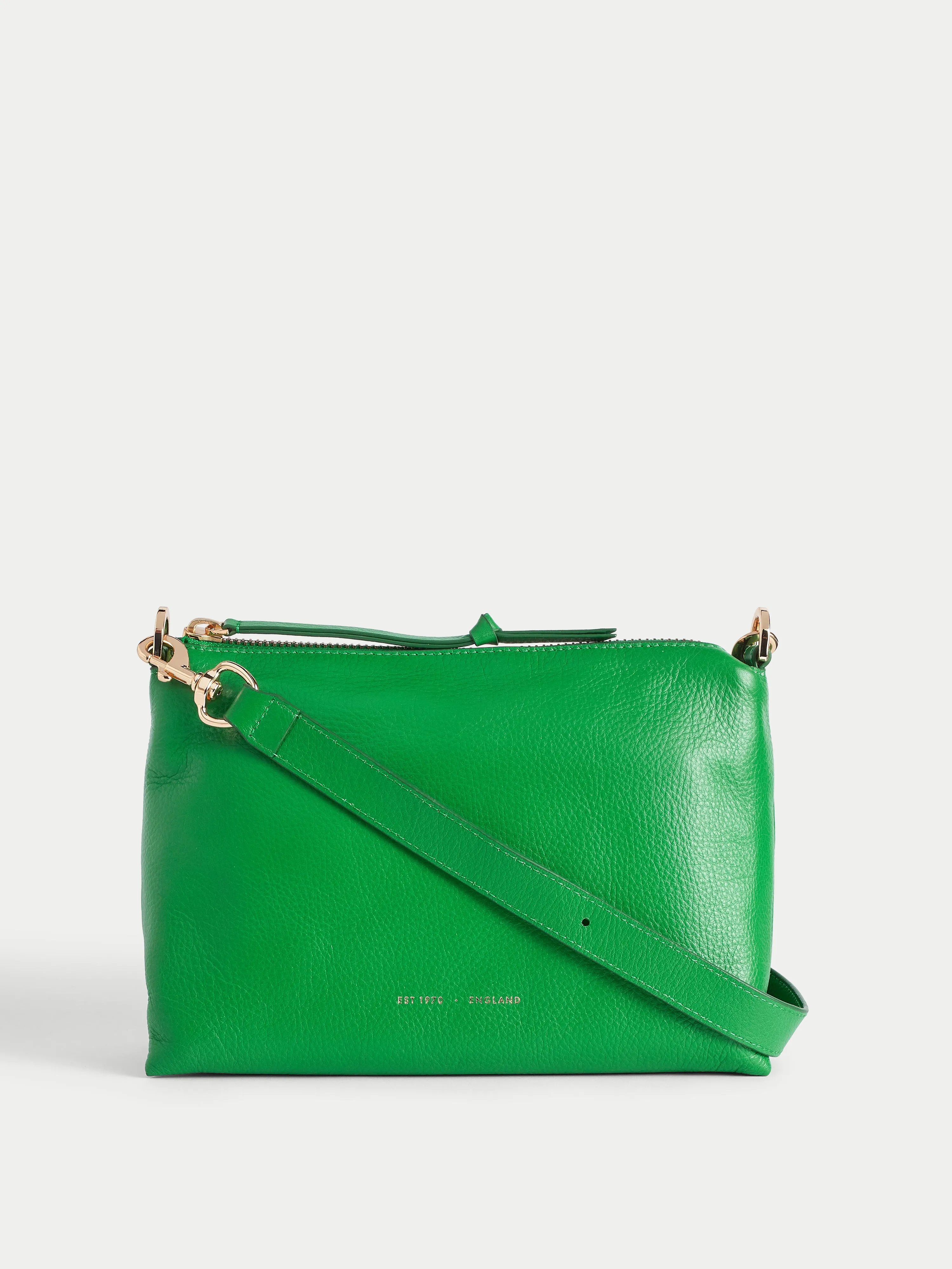 Ava Pebble Leather Crossbody | Green