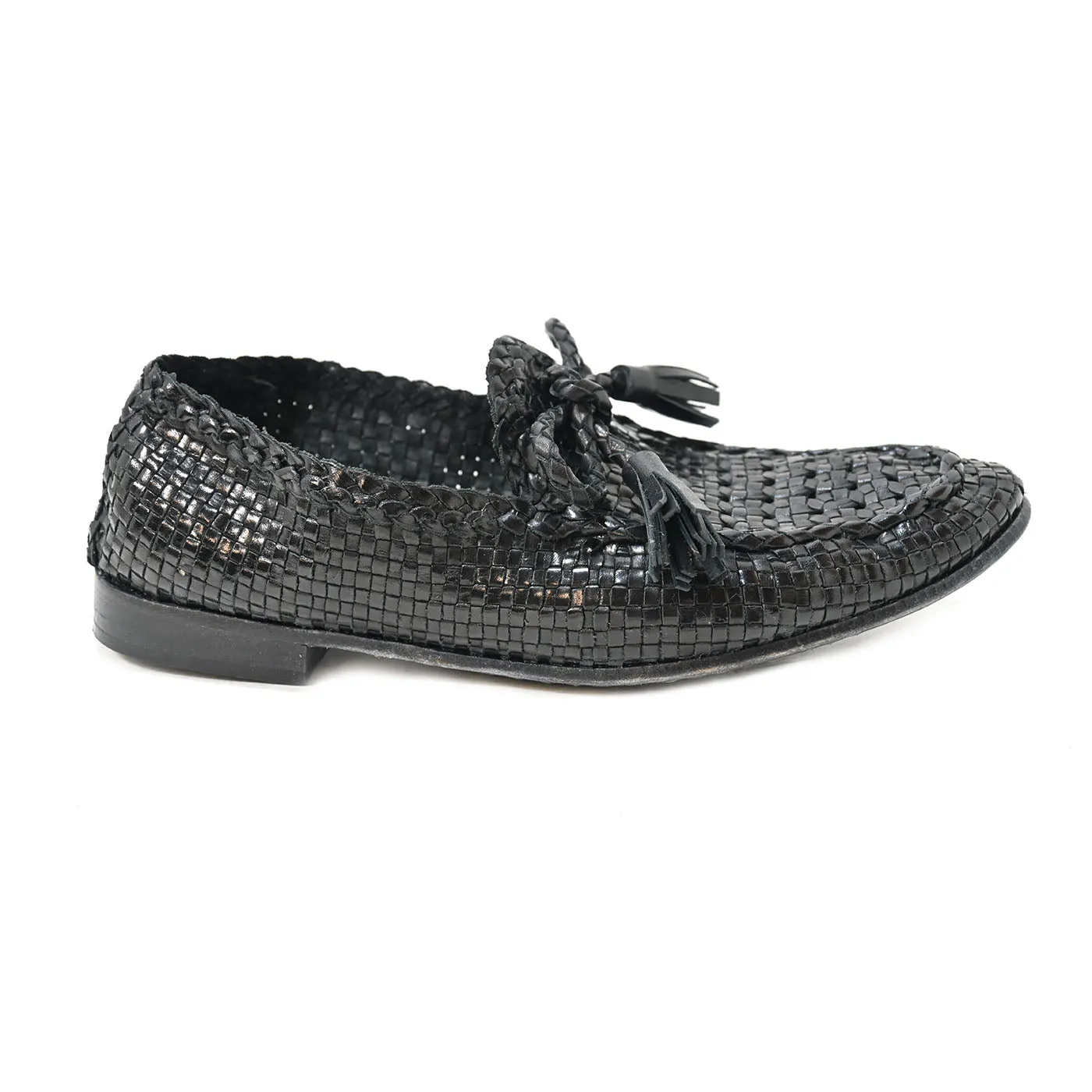 BAHIA 05 - hand-woven black leather