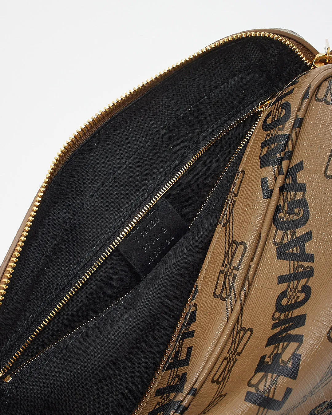 Balenciaga Brown Logo-Print Coated Canvas Camera Bag