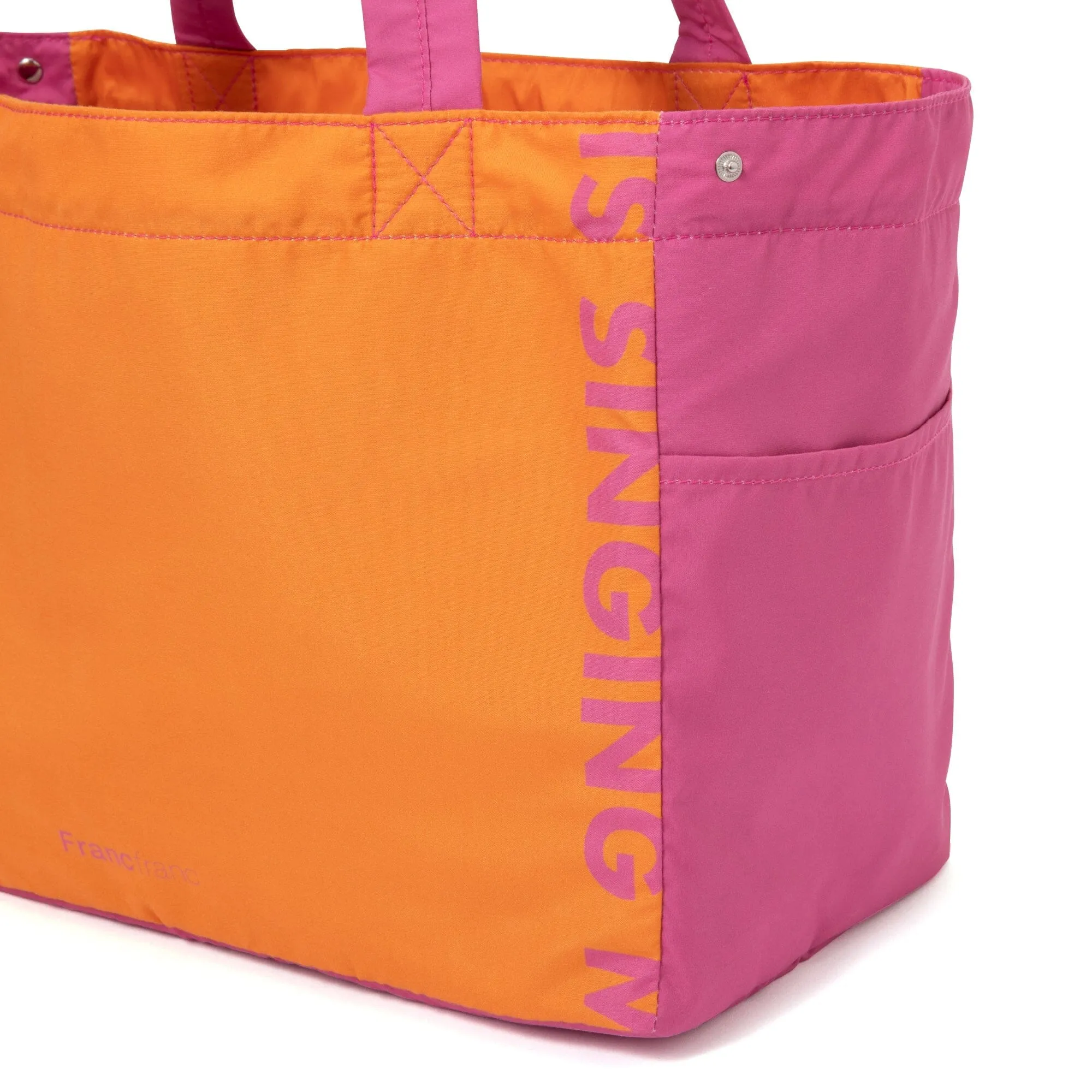 Bicolor Cooler Basket Bag  Orange