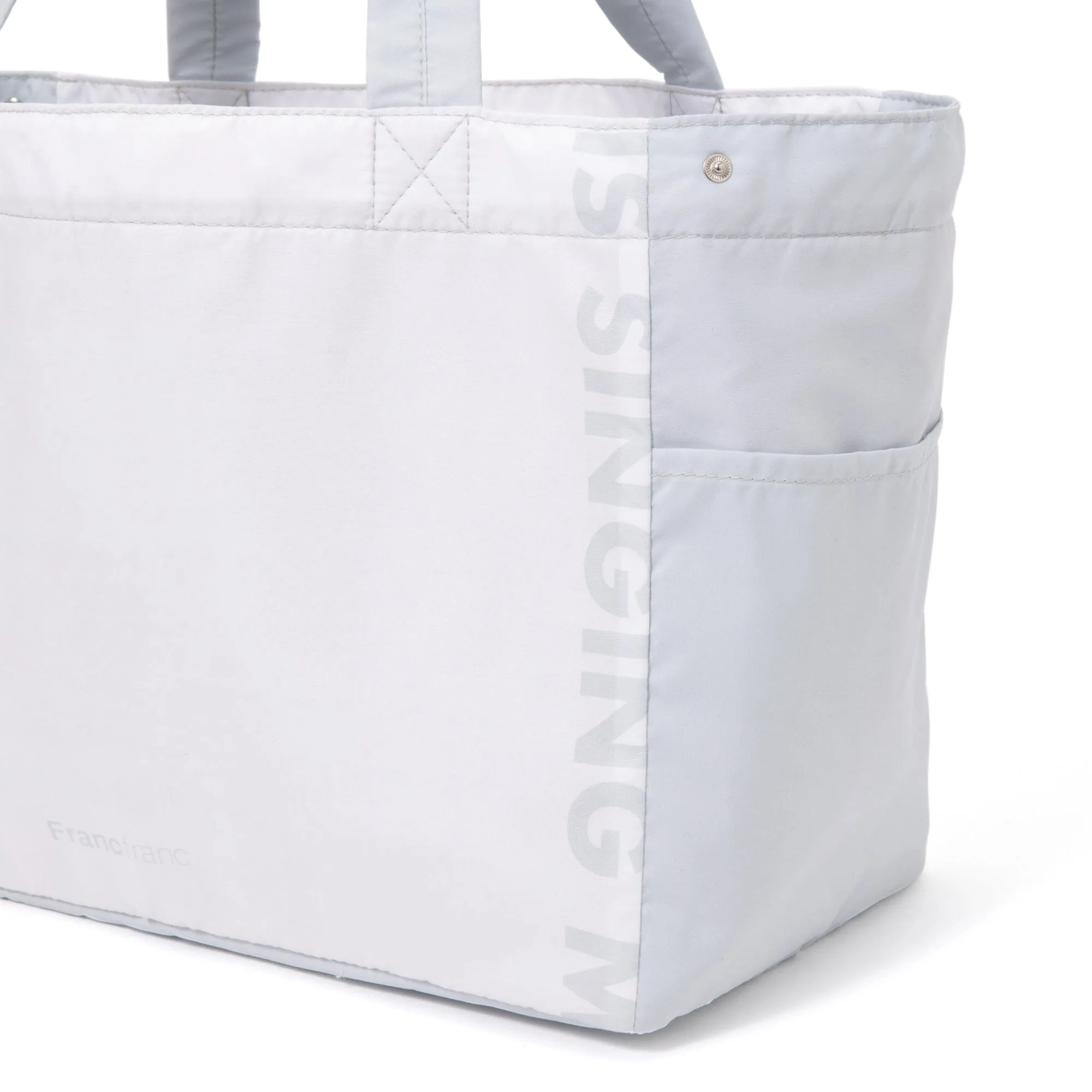 Bicolor Cooler Basket Bag  White