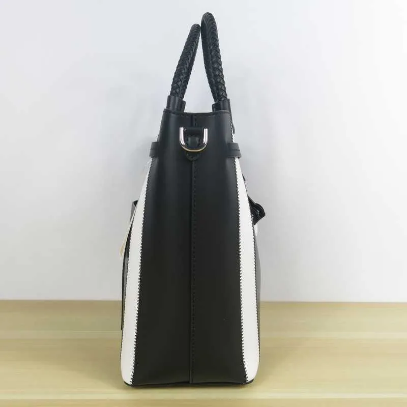 Blakely Medium Striped Leather Bucket Bag