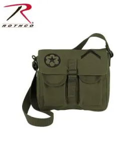 Canvas Ammo Shoulder Bag With Military Patches