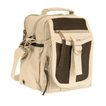 Canvas & Leather Travel Shoulder Bag