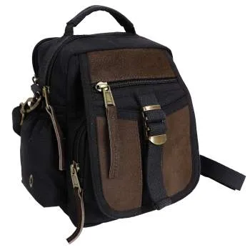 Canvas & Leather Travel Shoulder Bag