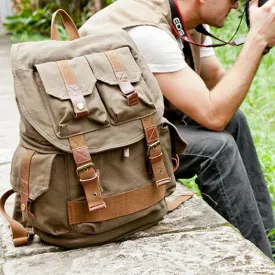 Canvas DSLR Camera Backpack Large Capacity Travel Backpack Camera Backpack QSM1233