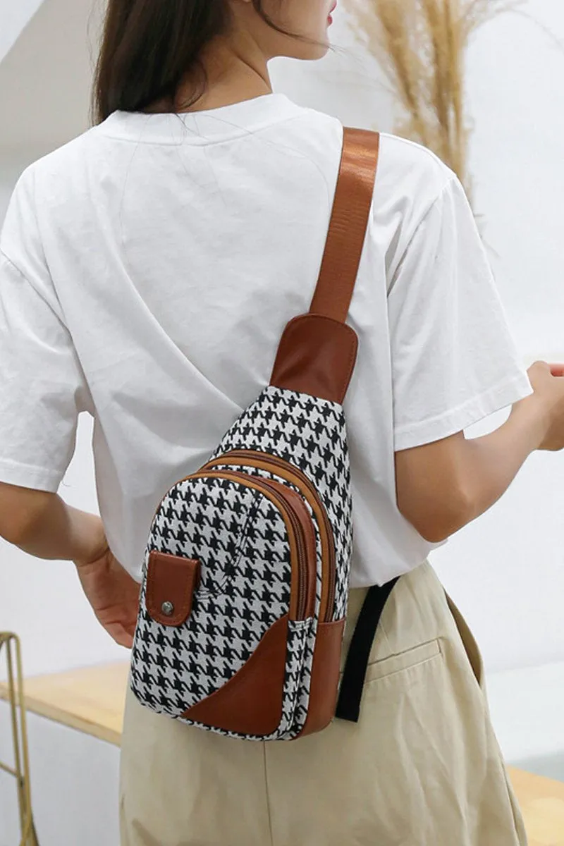 CASUAL PLAID ONE SHOULDER MESSENGER BAG