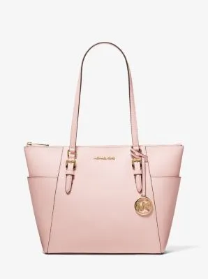 Charlotte Large Saffiano Leather Top-Zip Tote Bag