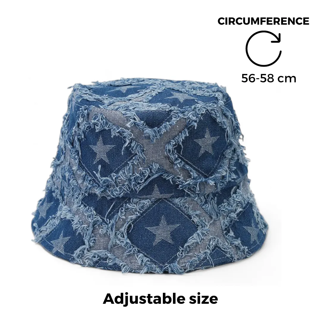 Chokore Distressed Pattern Denim Bucket Hat