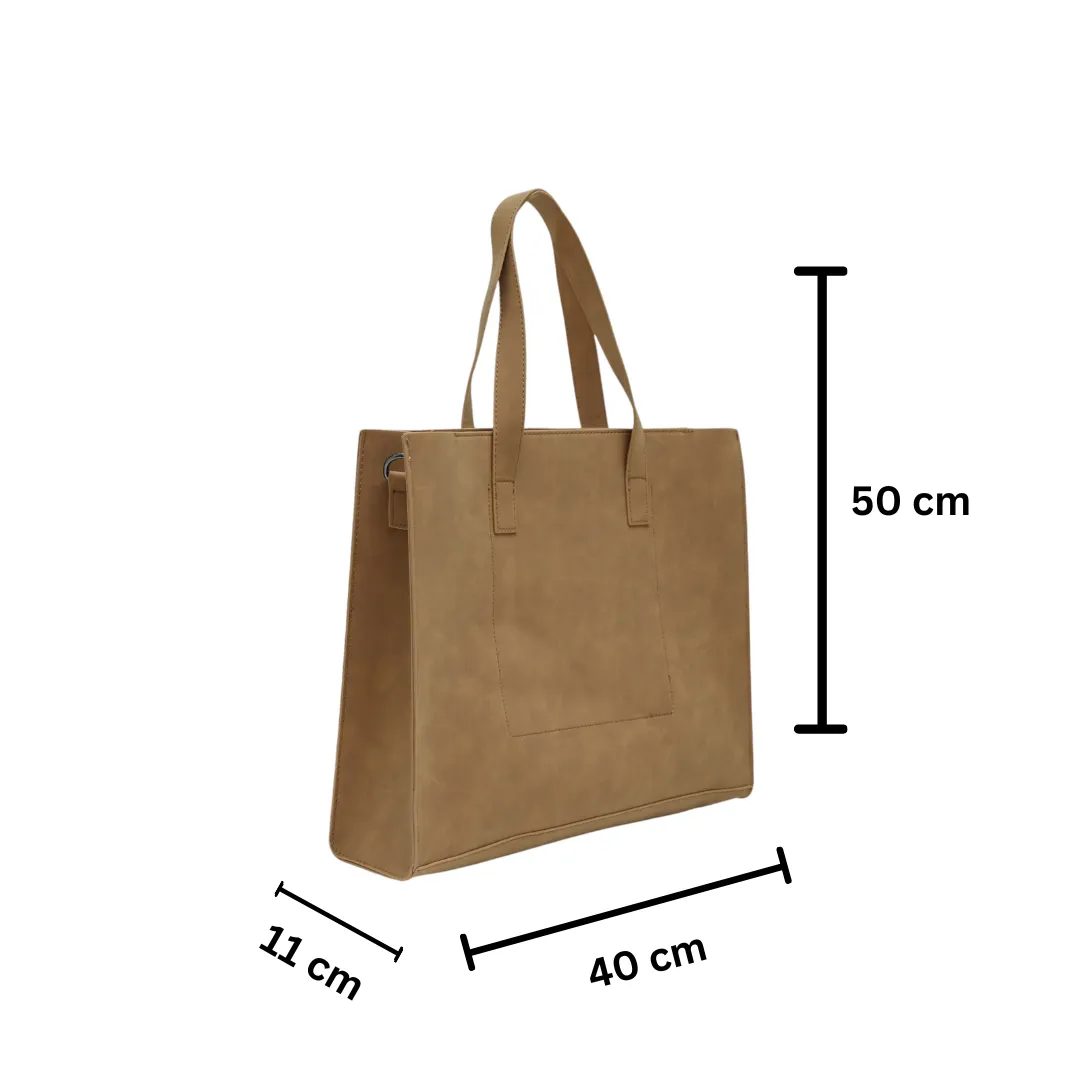 Chokore Minimal Square Tote Bag (Brown)