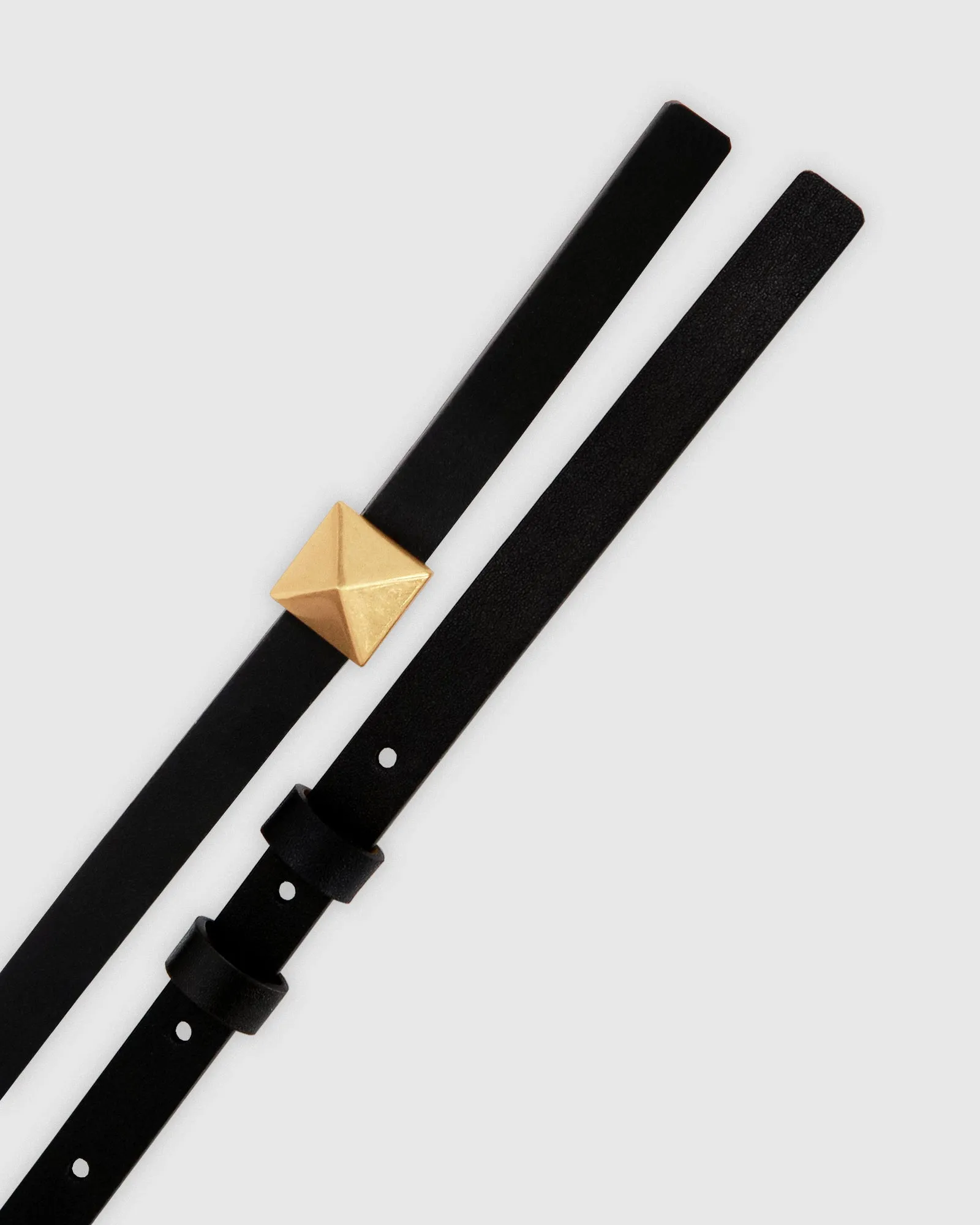 Cleopatra Pyramid Stud Leather Belt - Black