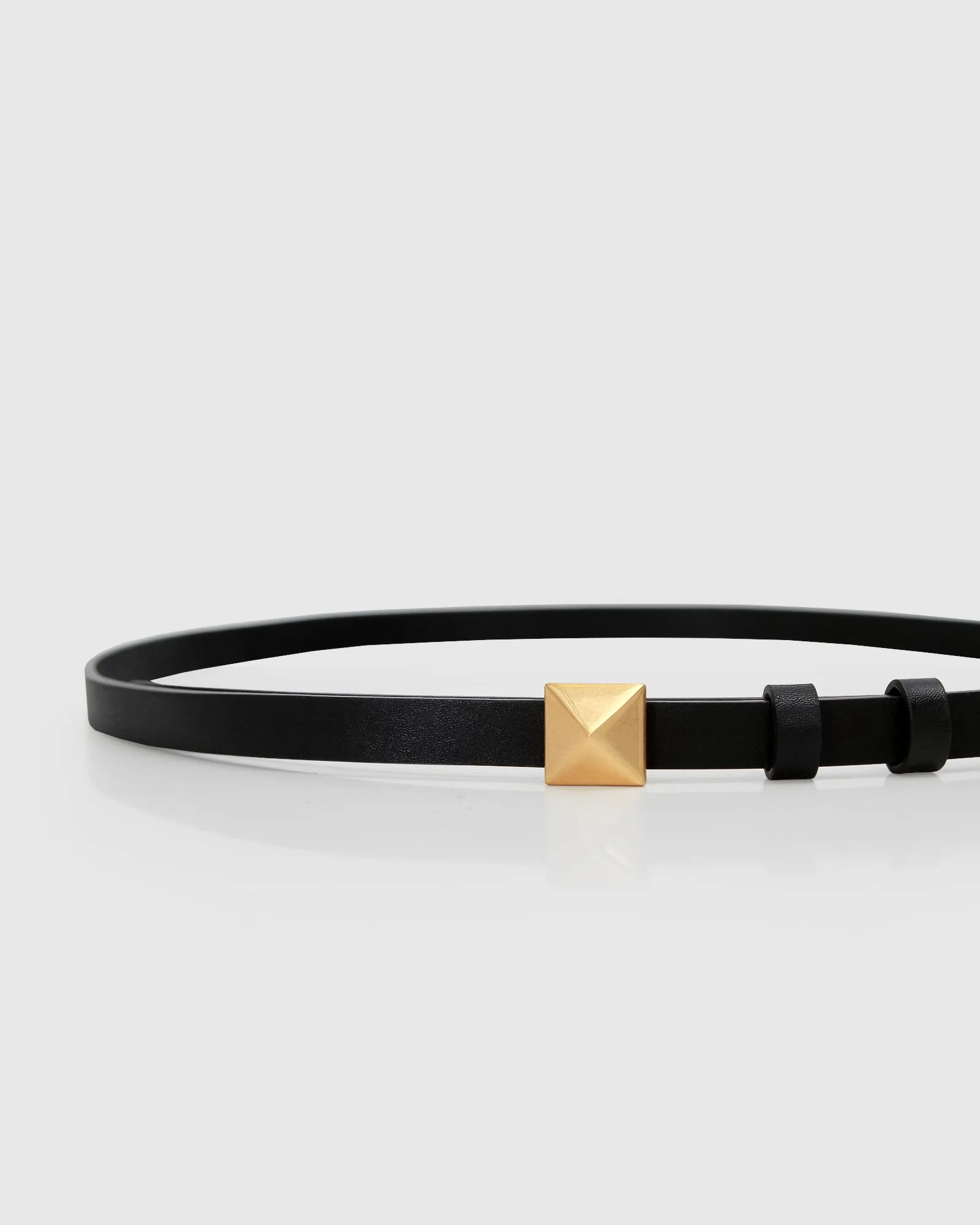 Cleopatra Pyramid Stud Leather Belt - Black