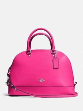 Coach Cross Grain Leather Sierra Satchel Crossbody Bag Bright Fuchsia F57555