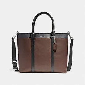 Coach Men's Perry Business Tote In Colorblock Brown/Black F57568 NIN05