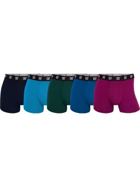 CR7 Men's 5-Pack Trunks in Travel Zip Bag Multicolor