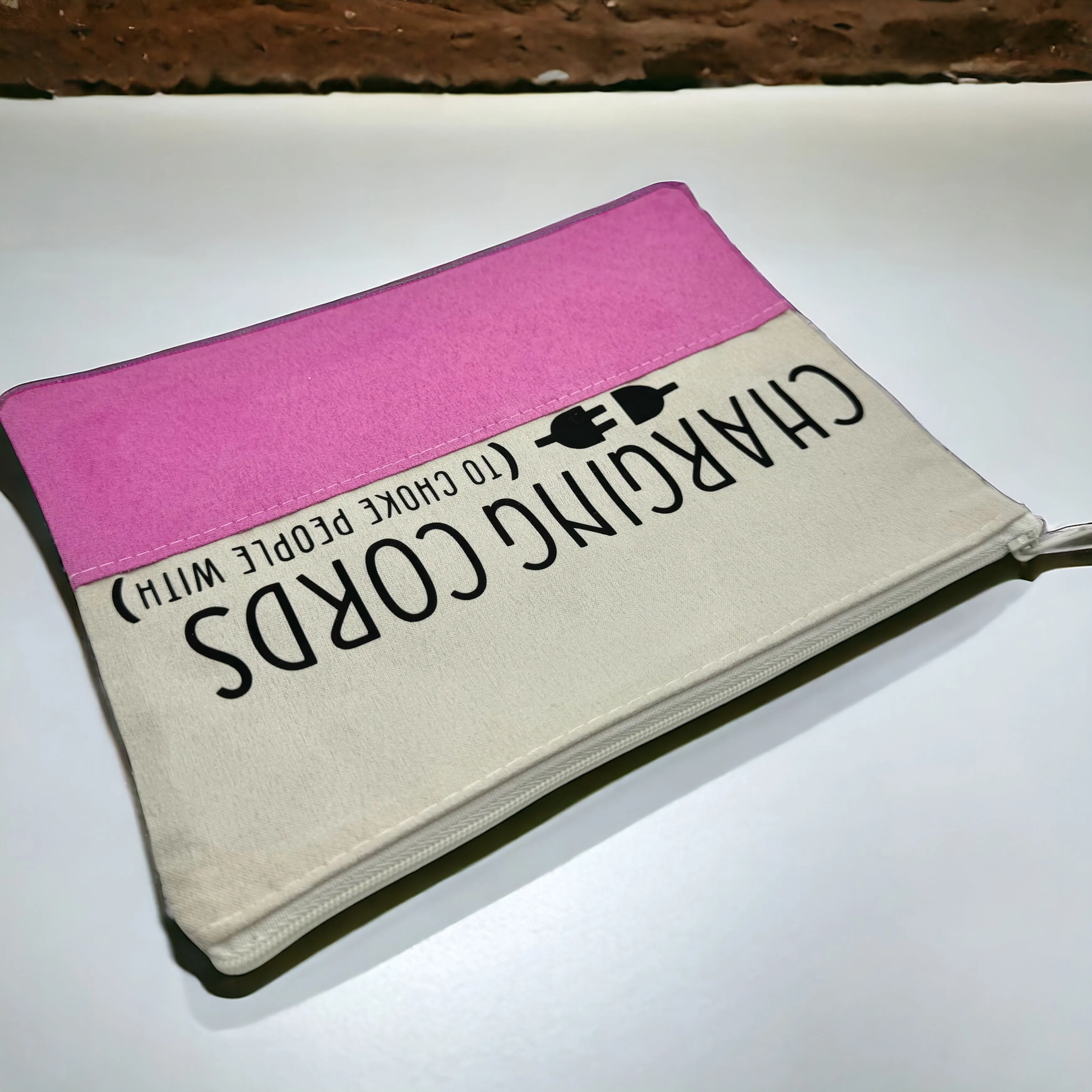 Custom Cosmetic Bag with Unique Sayings - Brand New! “Charging Cords”