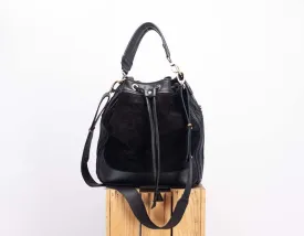 Danae bag - Black suede leather