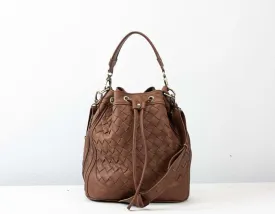 Danae bag - Chocolate brown handwoven leather