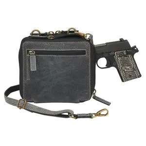 Distressed Leather Compact Conceal Carry Wallet Organizer Crossbody