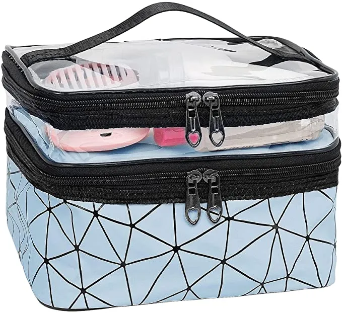 Double Layer Travel Cosmetic Cases Make up Organizer