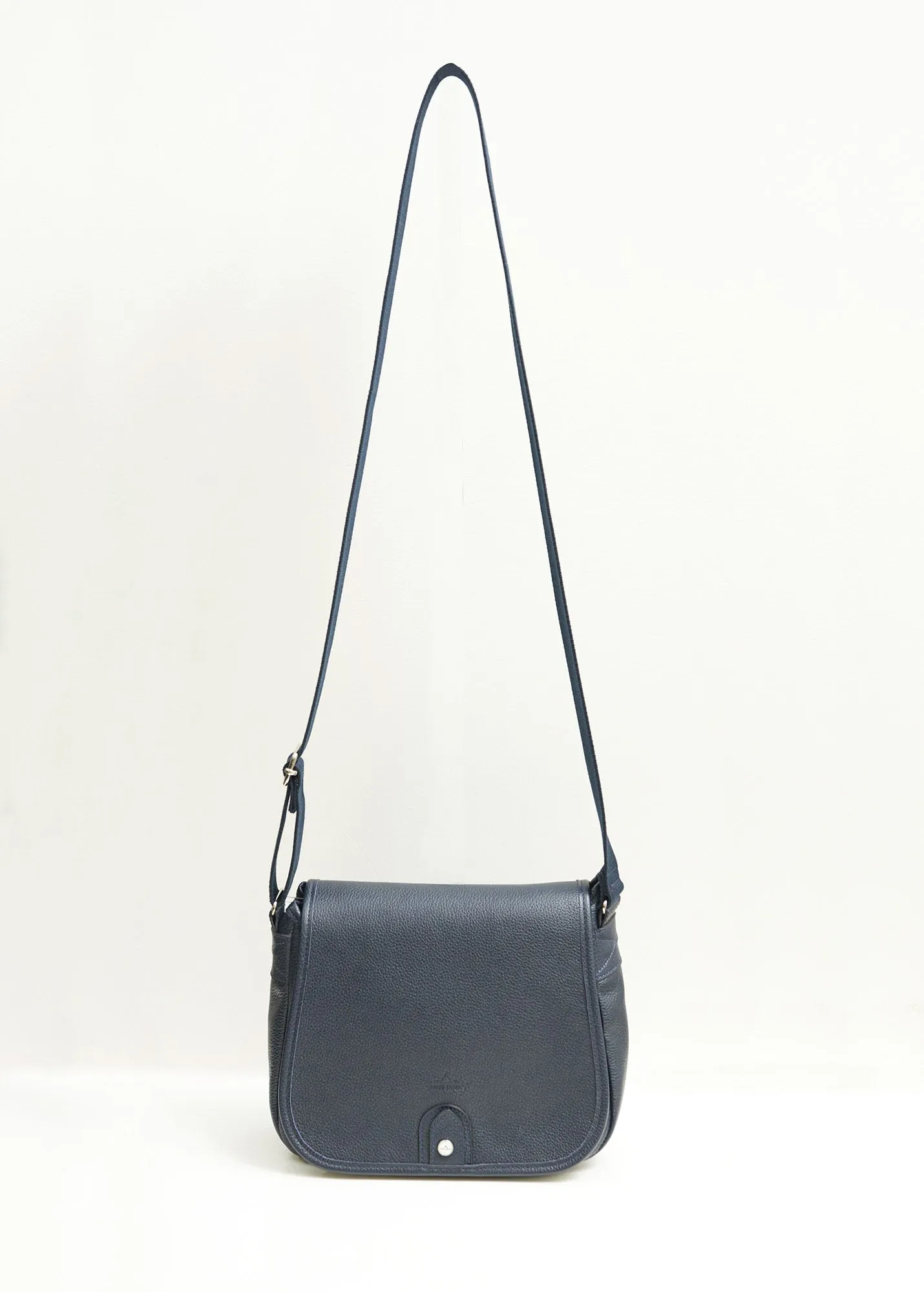 Escapade bag - with strap, in leather (MARINE)