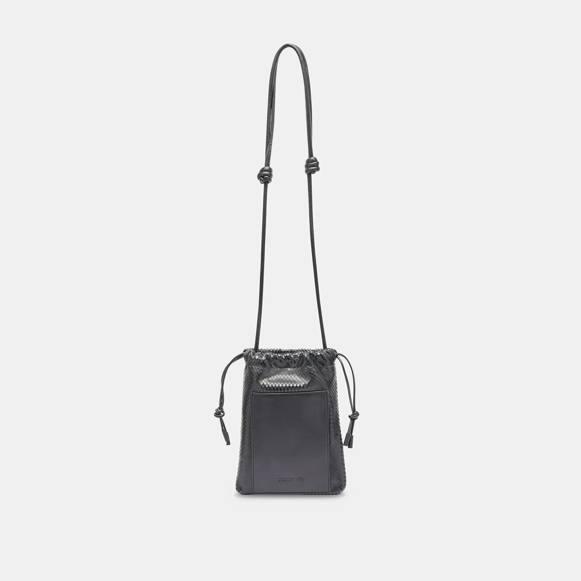 EVIE CROSSBODY POUCH BLACK SNAKE LEATHER