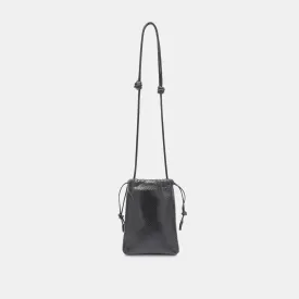 EVIE CROSSBODY POUCH BLACK SNAKE LEATHER