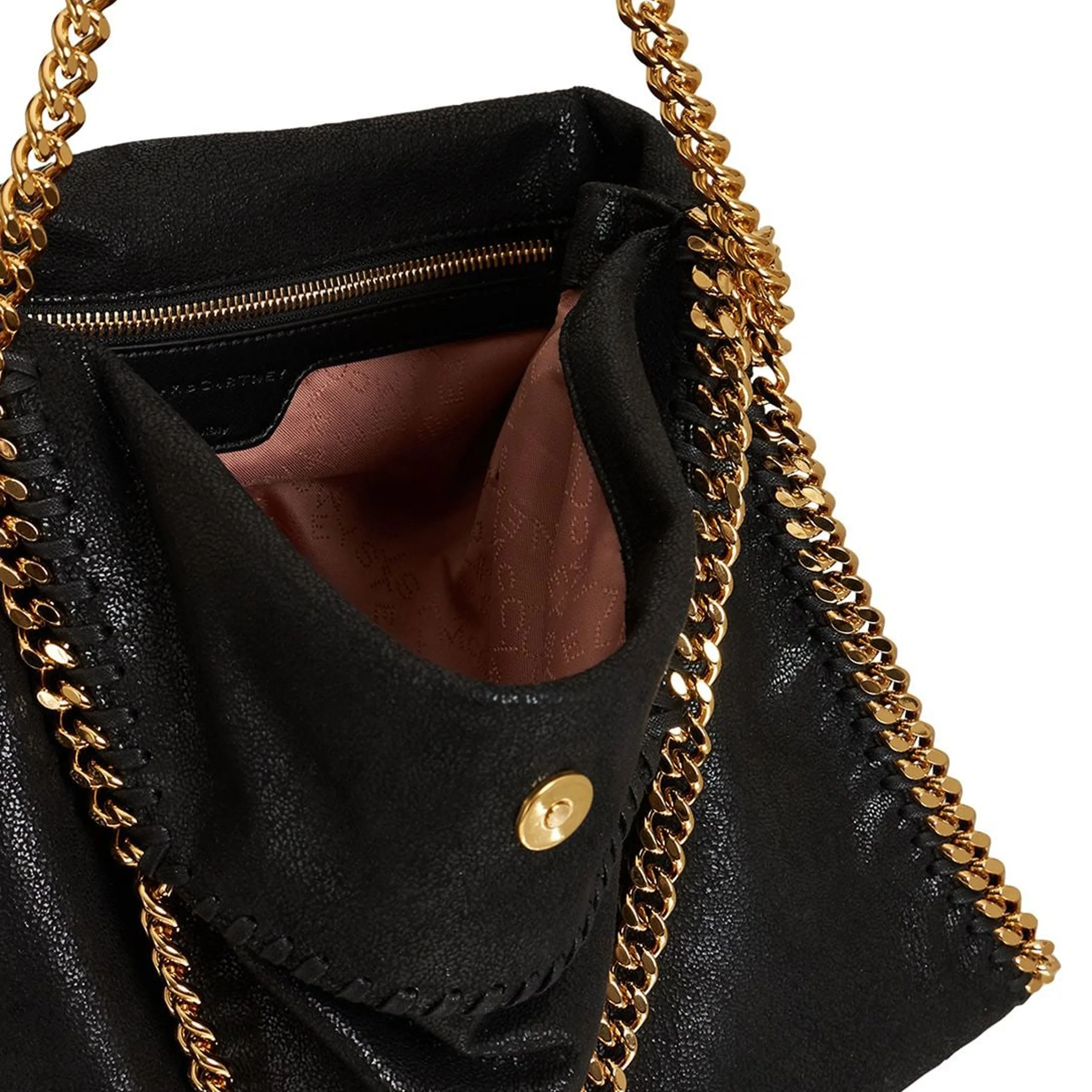 Falabella Large Tote Bag Gold Chain, Black