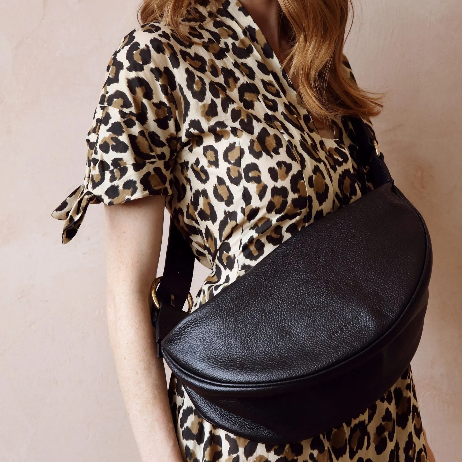 Florence: Black Tumbled Leather Bag