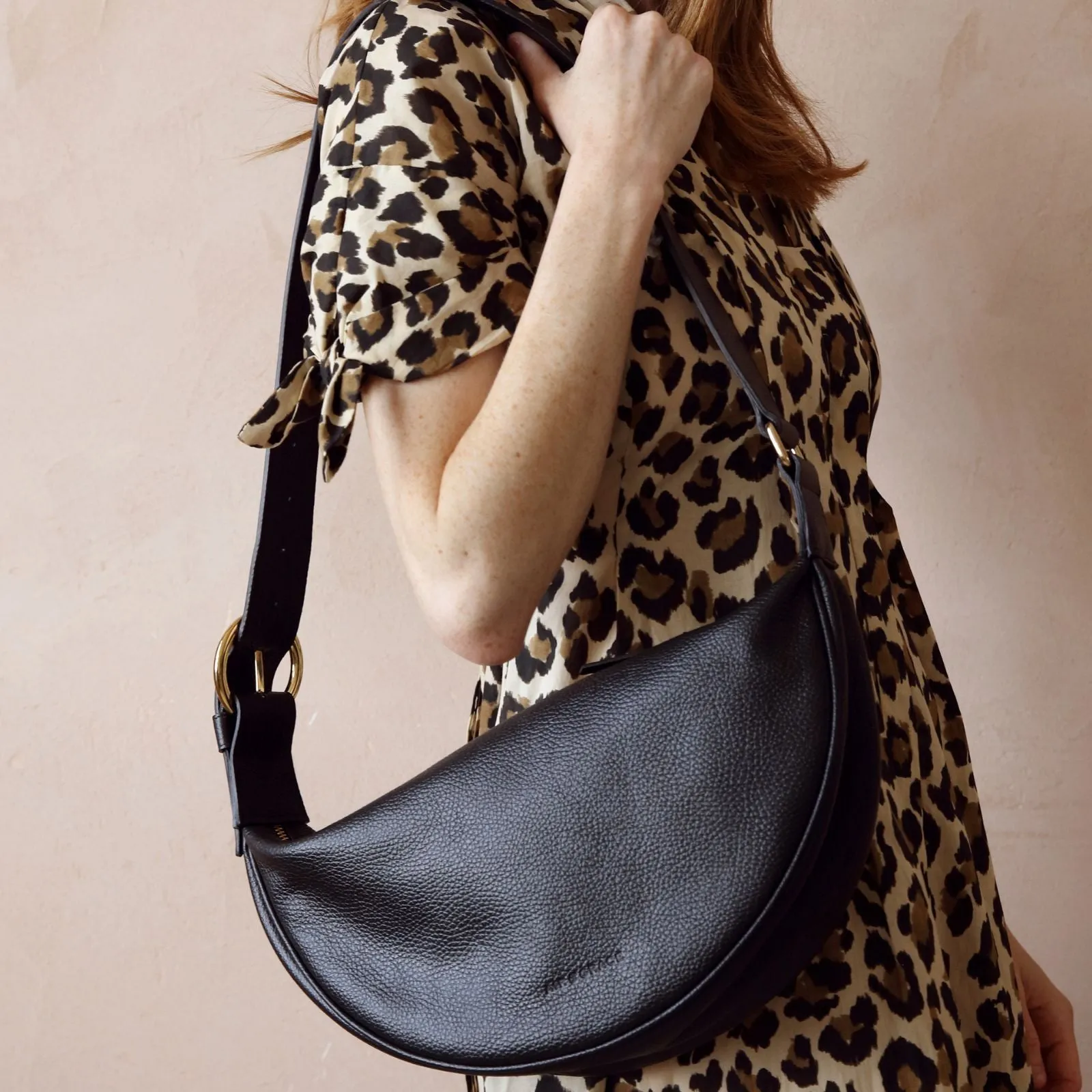 Florence: Black Tumbled Leather Bag