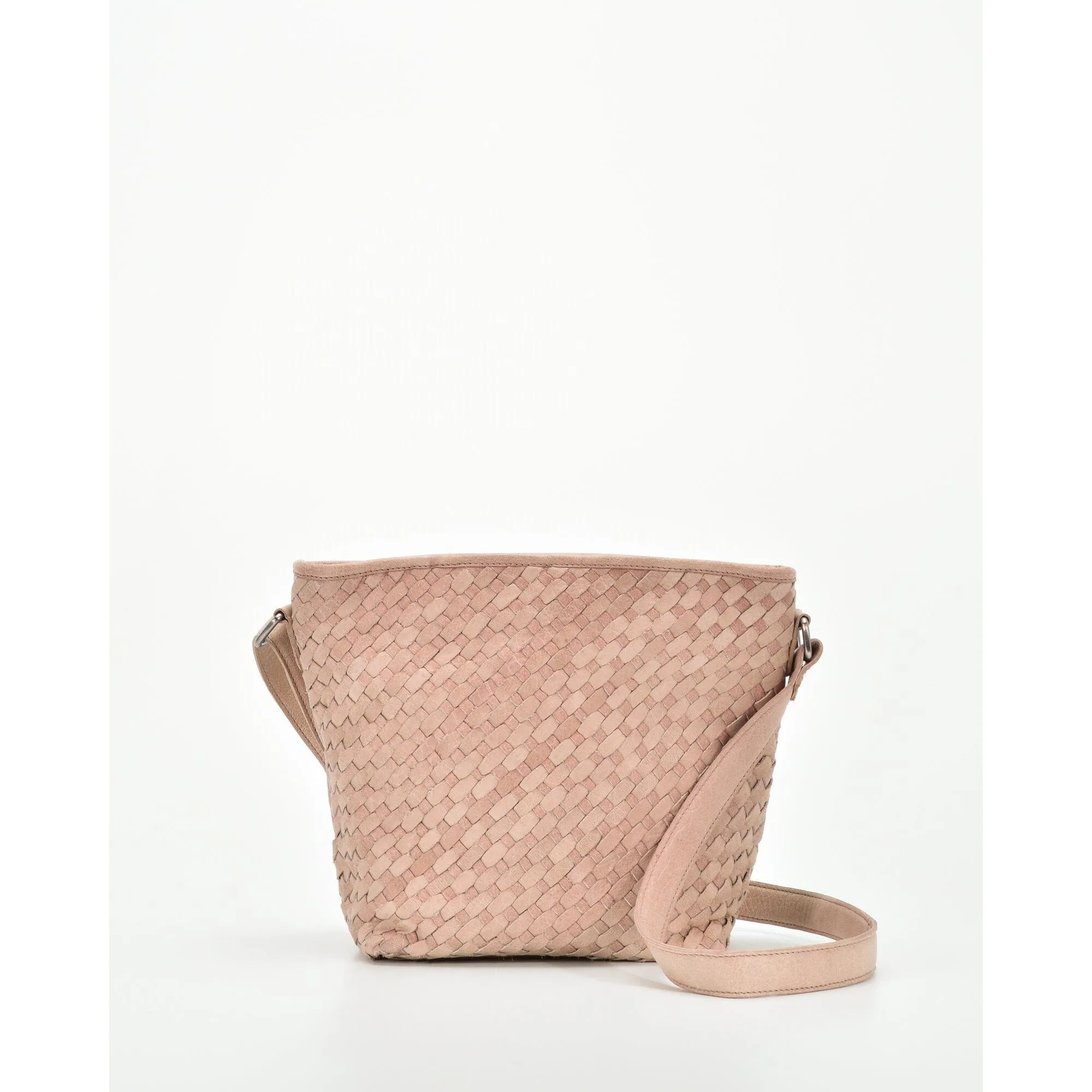 GABEE CANTERBURY WOVEN LEATHER BUCKET BAG